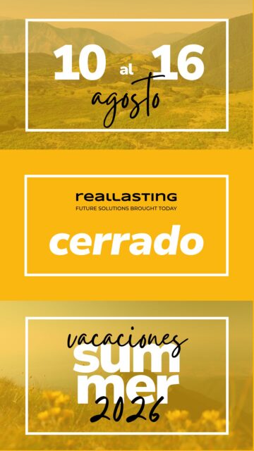 Todo camino necesita una pausa. ✈️

Del 10 al 16 de Agosto, el equipo de Real Lasting se toma unos días de descanso y nuestras oficinas permanecerán cerradas.
Volvemos el 17 de Agosto, con nuevas ideas y la misma determinación de seguir acercando hoy las soluciones del futuro.

Nos vemos a la vuelta.

#RealLasting #FutureSolutionsBroughtToday #MedicinaEstética #InnovaciónMédica